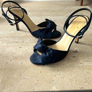 Kate Spade Navy Satin Open Toe Heel - size 6B